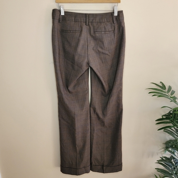Banana Republic Factory | Ryan Fit Brown Plaid Cuffed Trousers Size 6 - Picture 4 of 6